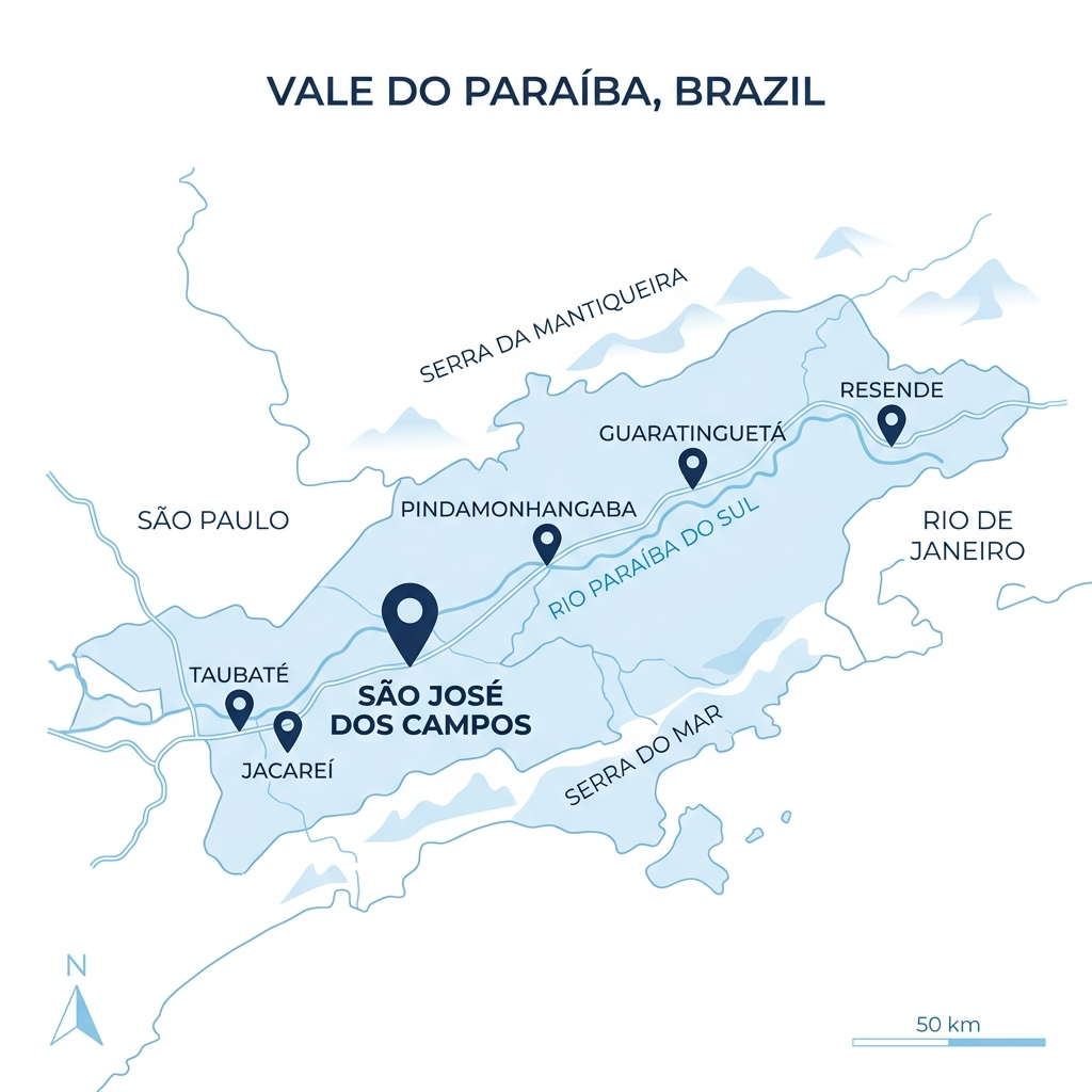 Mapa do Vale do Paraíba